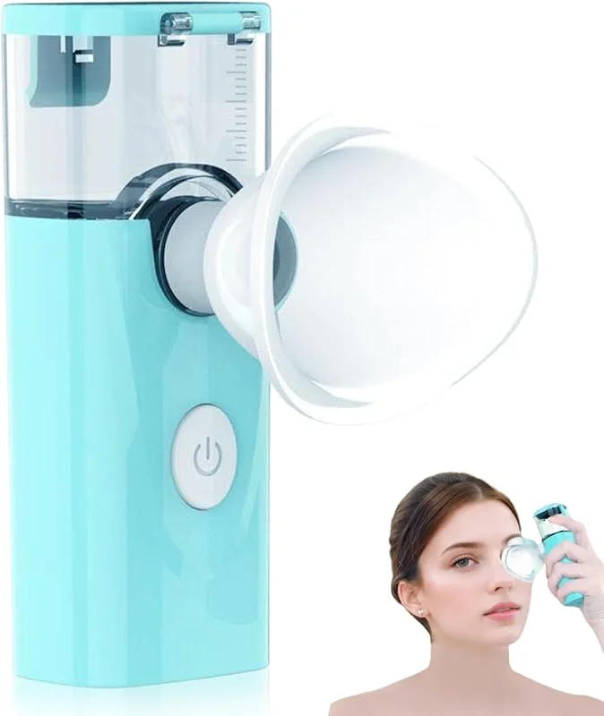 Humidificador para ojos secos, pulverizador de niebla para ojos, humidificador facial portátil con taza de silicona de grado alimenticio, vaporizadores multifuncionales para el cuidado de la piel
