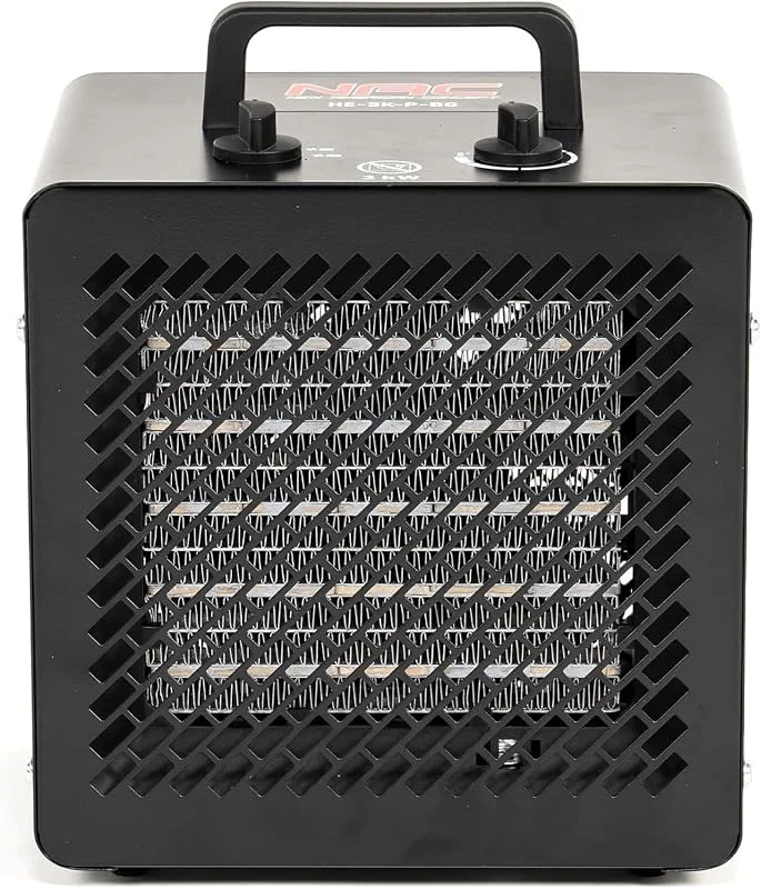NAC Aquecedor cerâmico elétrico de 3000 W - aquecedor elétrico com 3 níveis de aquecimento - aquecedor portátil industrial com termóstato, cano de calor - Heater Electric para garagem oficina de trabalho