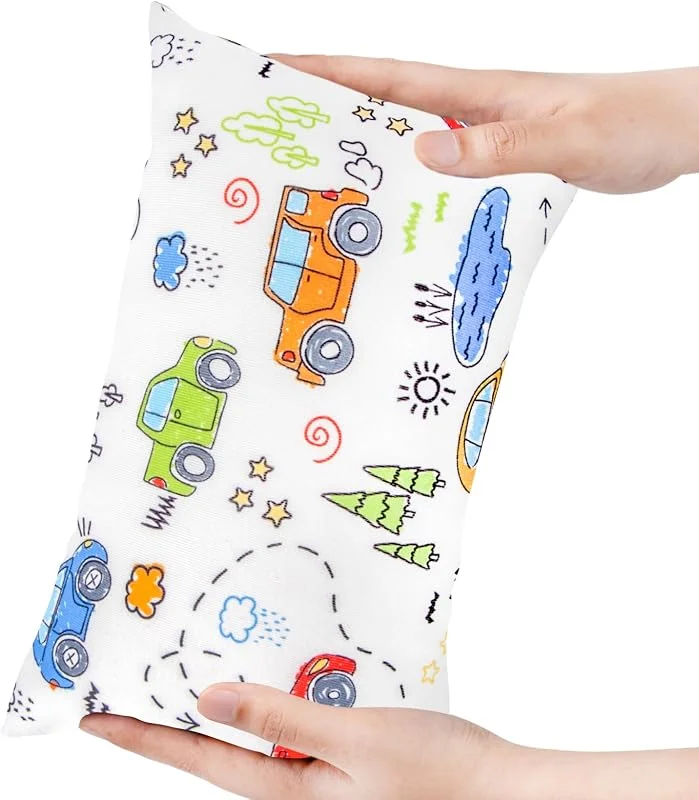 Winmany Almofada pequena 28 x 18 cm removível lavável estampado mini almofada para bebé, crianças pequenas, animais de estimação, viagens, suporte para o pescoço, parte lombar e joelhos — Aquecimento