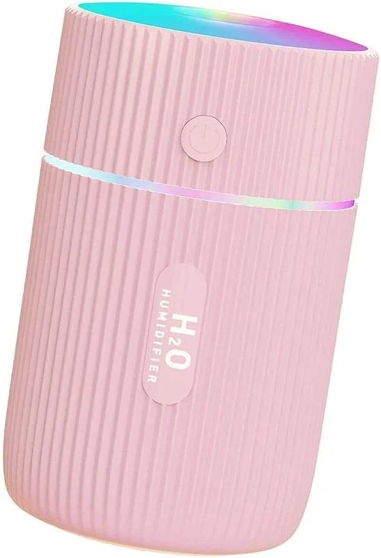 XMING Purificador de Aire de Mini humidificador portátil de 220 ml for Dormitorio de bebé, humidificador de automóviles USB con función de Tiempo (Color : Pink)