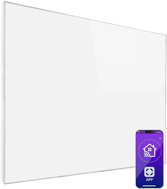 Klarstein Radiador infravermelhos potência de parede, 1200 W, placa de calor baixo consumo App Wifi, painel radiante baixo consumo, aquecimento infravermelhos, aquecedores infravermelhos painel de parede