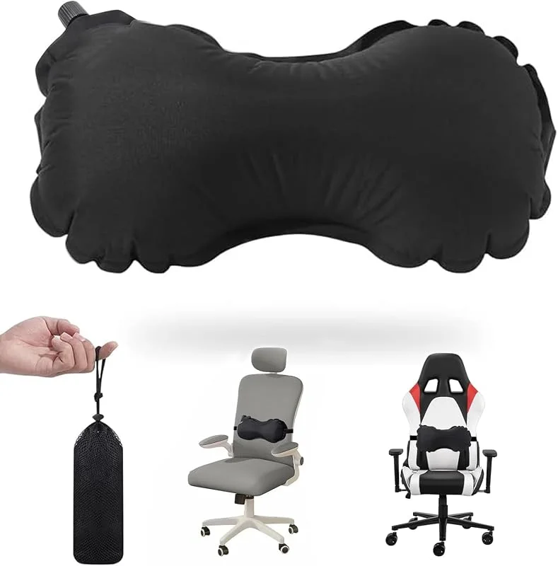 Almofada lombar cadeira escritório almofada lombar carro almofada lombar ergonómico almofada lombar de espuma viscoelástico para carro, cadeira de escritório (preto) — Aquecimento