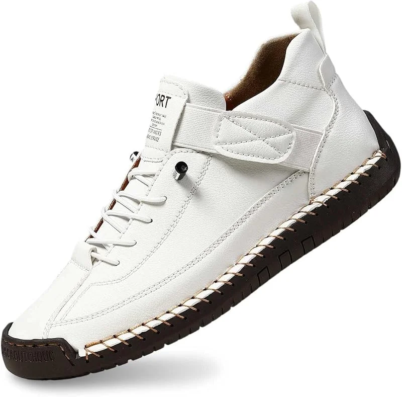 Genérico Sapatilhas ortopédicas confortáveis, sapatos unissexo de couro artesanal, botas macias e confortáveis com suporte — Roupa aquecida
