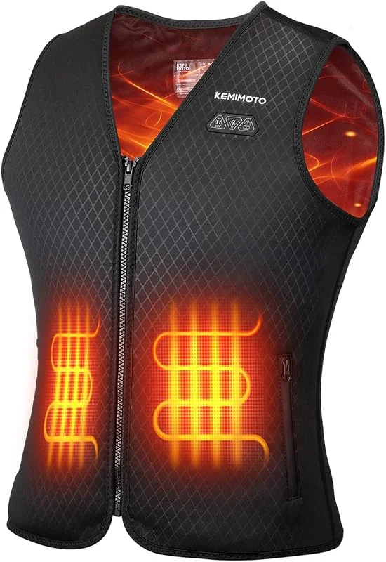 KEMIMOTO Colete quente para mulher, colete térmico, corte elegante e ajustado com 6 zonas de aquecimento, (sem bateria) — Roupa aquecida
