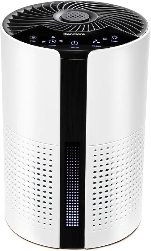 Kenmore PM1010 Purificadores de ar para câmara de até 348 pés quadrados com filtro HEPA real H13, bloqueio para crianças, modo de sono para quartos pequenos — Humidificador