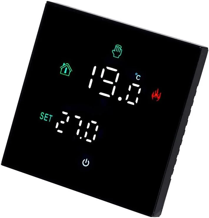 Termostato WiFi aquecimento por piso radiante elétrico disponível em elegante branco ou preto, preto