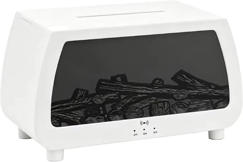Difusor de chimenea navideño, humidificador de aroma remoto inteligente, blanco