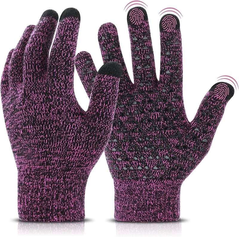 Winter Warm Gloves for Men Women, Lightweight Touch Screen Thermal Anti-slip Grip Gloves, Soft Knit Lining, Elastic Cuff Stretchy Material for Driving Running Typing — Roupa aquecida