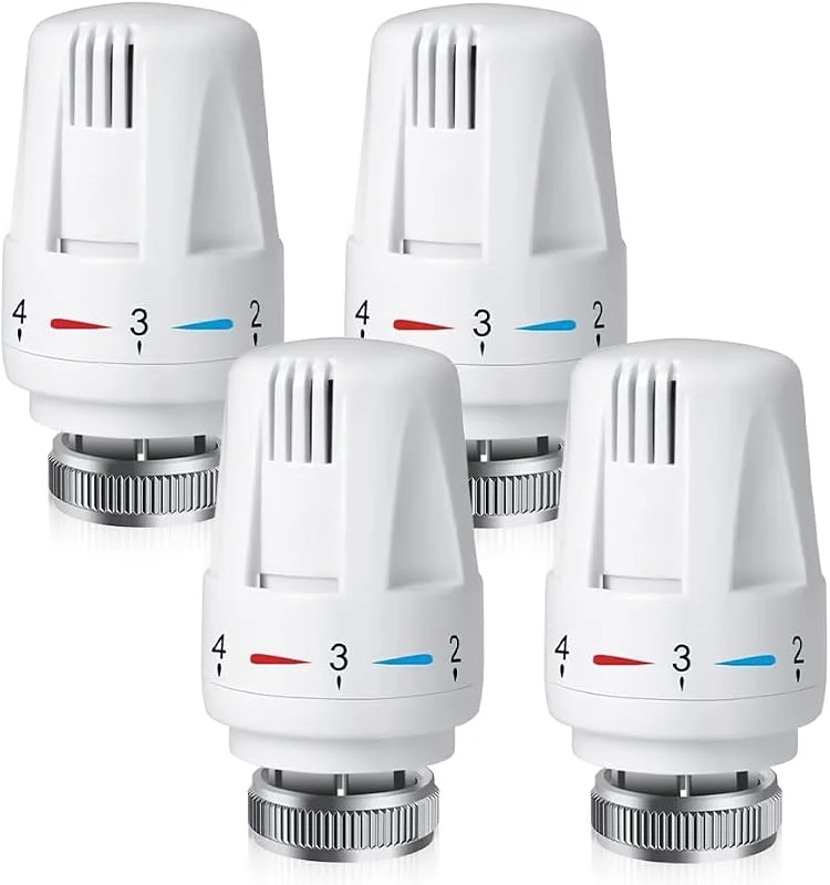 4 peças termóstato radiador, M30 x 1, 5 cabeça térmica radiador, válvula radiador aquecimento, termostato com posição zero, cabeça de substituição, cabeça térmica para casa escritório