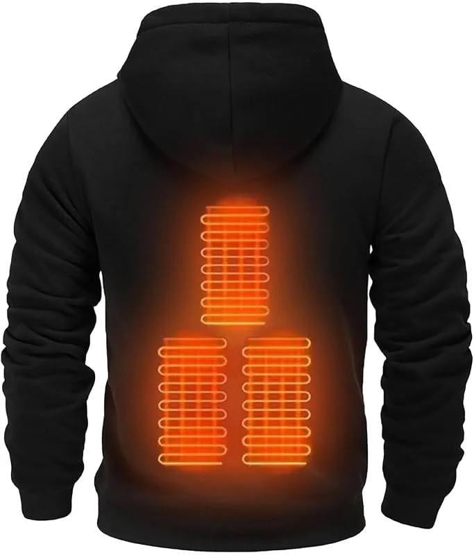 Generisch Sudadera con capucha para hombre para invierno con función de calefacción, sudadera informal con capucha, cómoda ropa de manga larga sin batería — Roupa aquecida