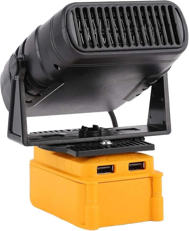 Fafeicy Aquecedor portátil de 200 W com ângulo ajustável de 55 a 85 °C e ventilação, funciona com bateria e 2 saídas USB para calor rápido e viagem — Aquecimento