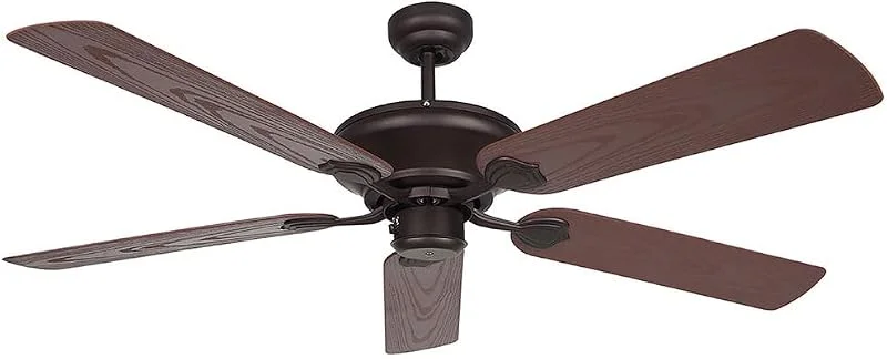 Orbegozo CP 74132 - Ventoinha de teto sem luz para exterior, 5 pás, 132 cm de diâmetro, potência de 60 W e 3 velocidades, preto — Aquecimento