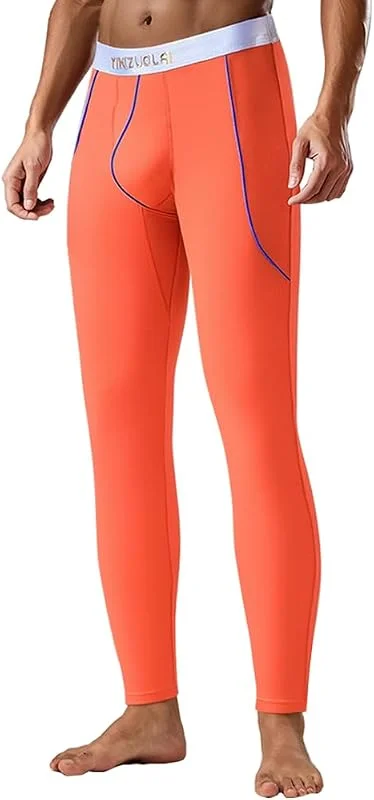 JINSHI Calças compridas térmicas para homem, camadas base, calças para clima frio — Roupa aquecida
