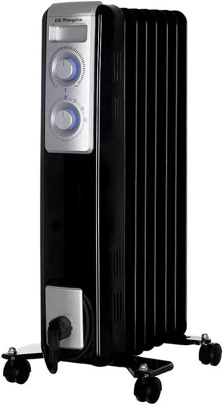 Orbegozo RN 1500 - Radiador de óleo, 7 elementos, 1500 W, luz LED, termostato ajustável, recolhedor de cabos, rodas giratórias — Aquecimento