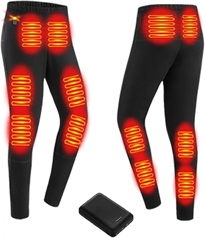 Ropa Interior calefactable con 12 Zonas, Tres velocidades y Ajuste de Temperatura. Pantalones calefactables eléctricos for Senderismo al Aire Libre.(Menblack, XX-Large) — Roupa aquecida