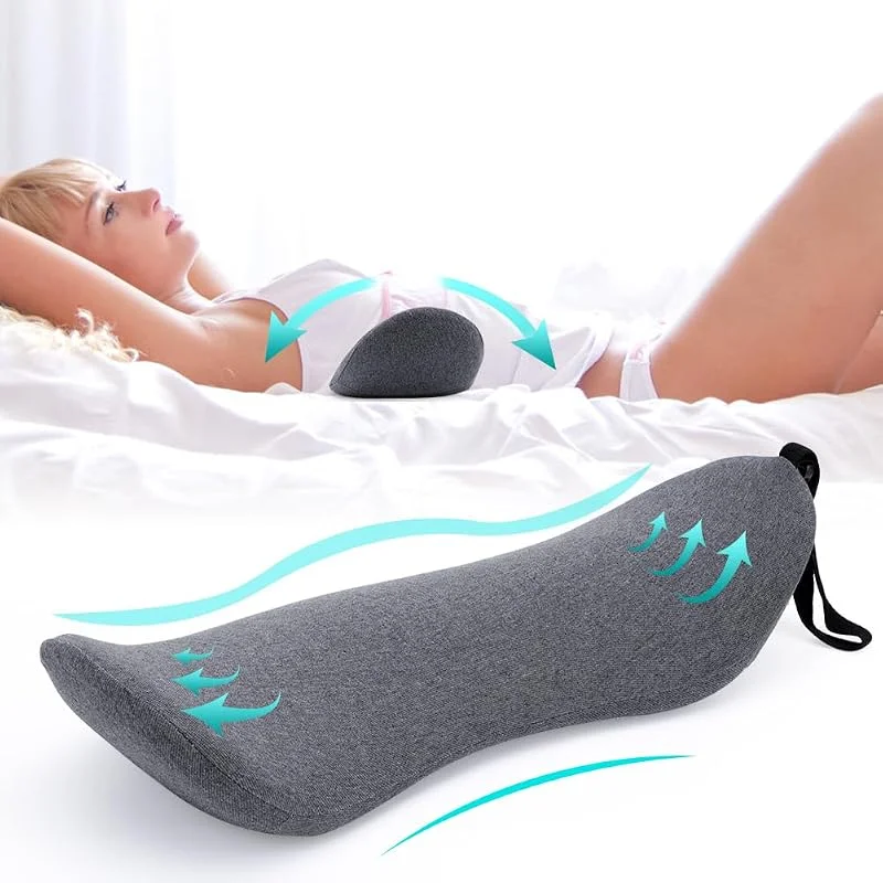 Almofada lombar ortopédica, almofada lombar de espuma viscoelástica para aliviar a dor na lombar para cama, sofá, carro, cadeira de escritório — Aquecimento