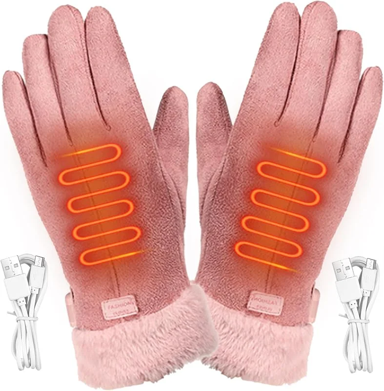 NIDONE Guantes calefactables para Mujer, Guantes de Invierno Recargables con 3 Niveles de calefacción, Manoplas calefactoras Impermeables con Pantalla táctil para Pesca, esquí y Snowboard — Roupa aquecida