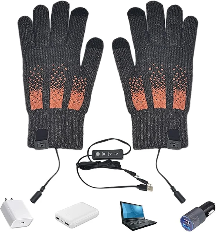 Guantes térmicos eléctricos, Guantes de pesca con calefacción eléctrica USB - 3 niveles guantes térmicos de invierno para moto de nieve extraíbles para pantalla táctil guantes de esquí de nieve para — Cozinha e lar