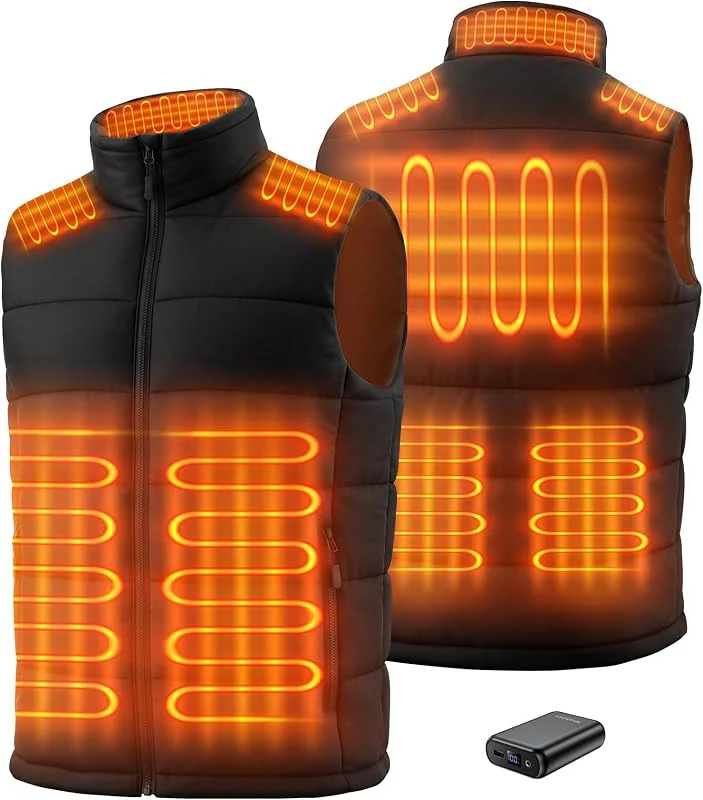 Colete aquecido para homem e mulher com bateria de 16000 mAh, colete térmico elétrico com 8 zonas de calor, casaco aquecido para ciclismo, esqui e pesca — Cozinha e lar