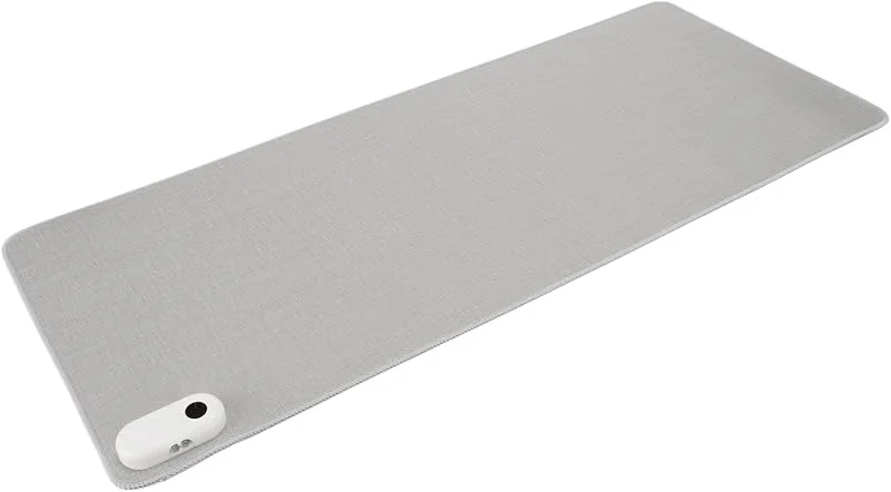 Tapete de rato com aquecimento, tapete de secretária com aquecimento grande, tapete de rato para conjuntos de 800 x 330 mm, 3 modos de temperatura, função de (cinzento)