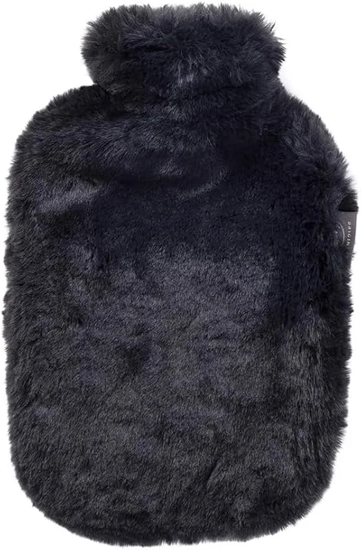 Fashy Saco de água quente com capa de couro sintético de alta qualidade, preto, 2, 0 L — Aquecimento