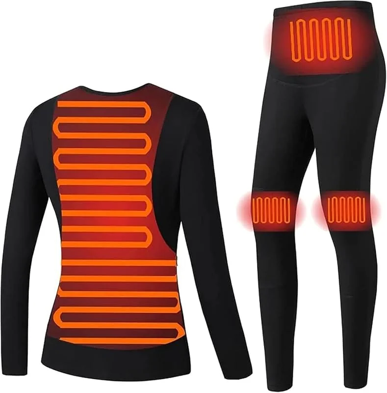 T-shirts térmicas de manga comprida com aquecimento elétrico por USB, camada de base ultra suave, roupa interior quente, lavável e com aquecimento elétrico. G — Roupa aquecida