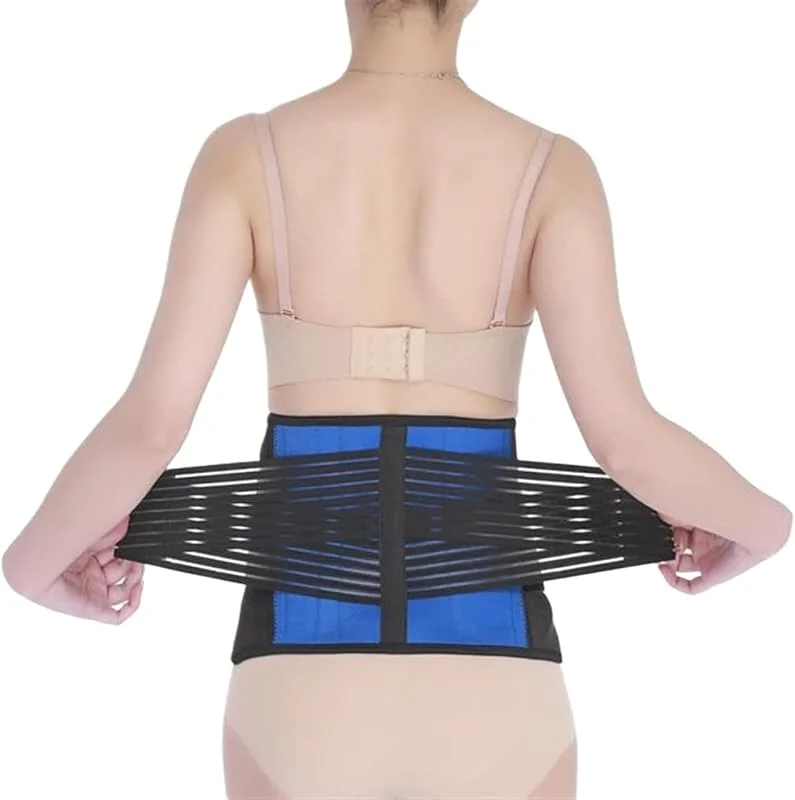 Tamanhos grandes M-6XL protetor lombar de dupla tira cinto elástico de suporte para a cintura faixa lombar ajustável alívio imediato de ciática, hérnia de disco e escoliose (XXL) — Roupa aquecida