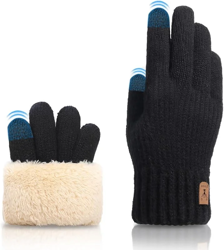 Luvas térmicas pretas de inverno — Roupa aquecida