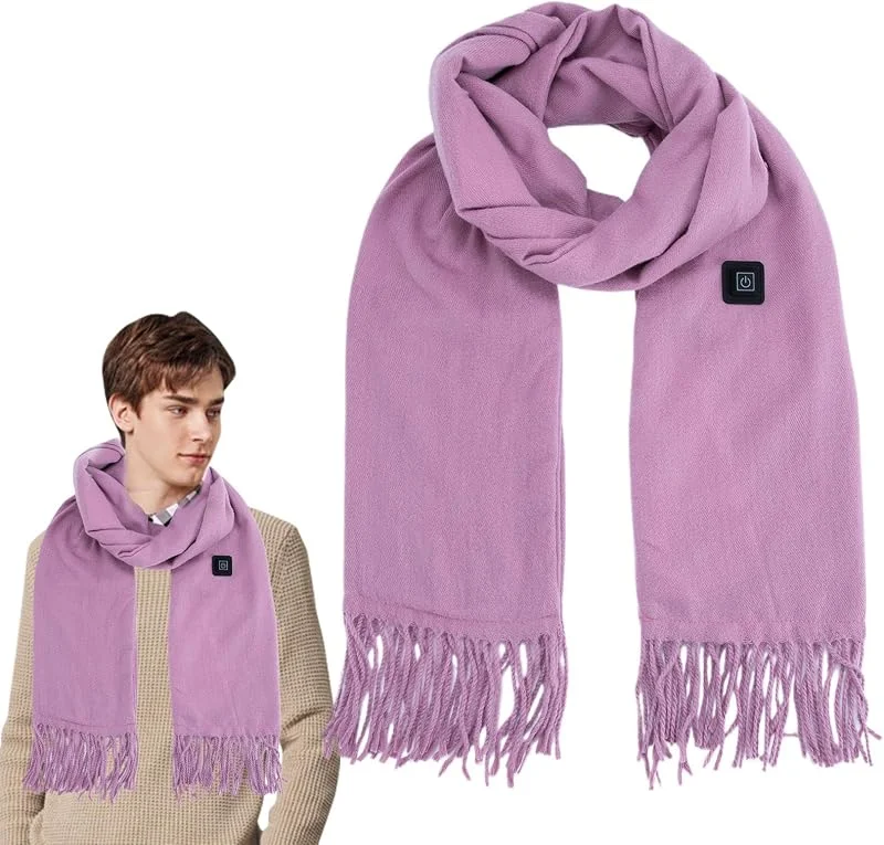 Bufanda térmica USB, bufanda térmica, envoltura de cuello USB de color sólido, almohadilla térmica para el cuello de 3 temperaturas, bufanda eléctrica inteligente, USB — Roupa aquecida