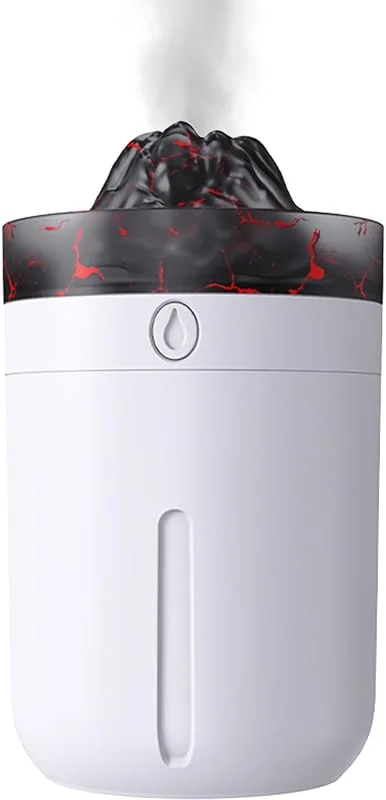 Humidifier Night Light Volcano for Desk, USB Personal Desktop Air Humidifier for Bedroom & Living Room, Ultra Quiet Humidifying for Yoga & Office Spaces, Cool Mist Humidifier with Low Ruise Design — Humidificador