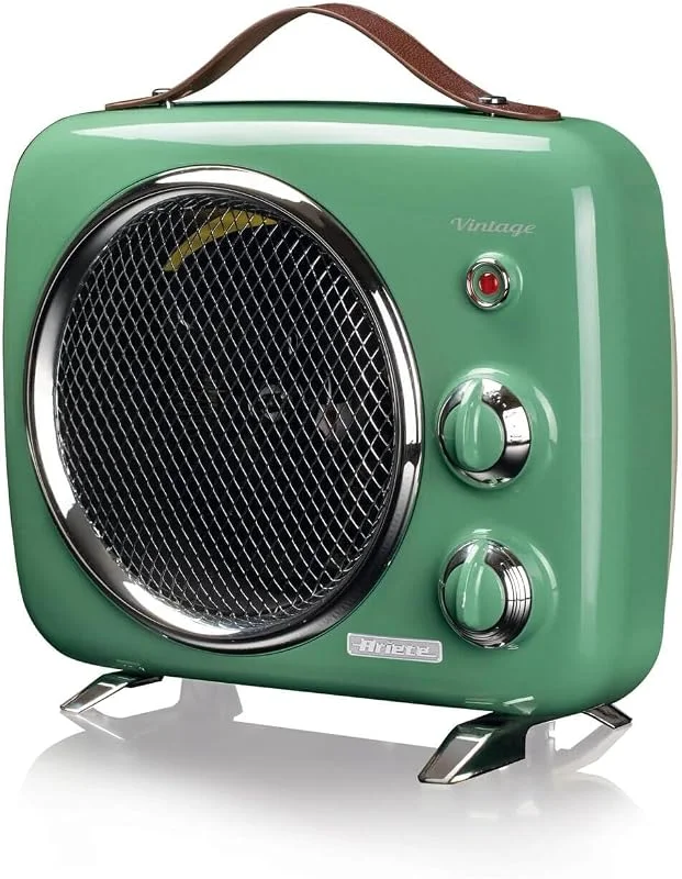 Ariete 808 - Calefactor vintage, frío y cálido, termostato ajustable, asa para fácil transporte, 2000 W, color verde — Aquecimento