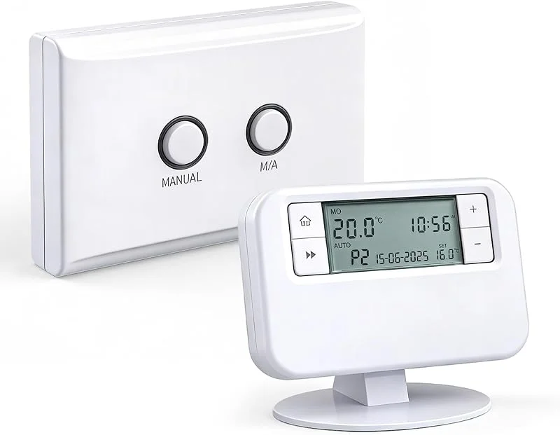 Termostato programable inalámbrico, ahorra un 10-15% de energía y flexibilidad inalámbrica, soporta programación de temperatura, gestión inteligente de calefacción y promueve el ahorro de energía — Aquecimento