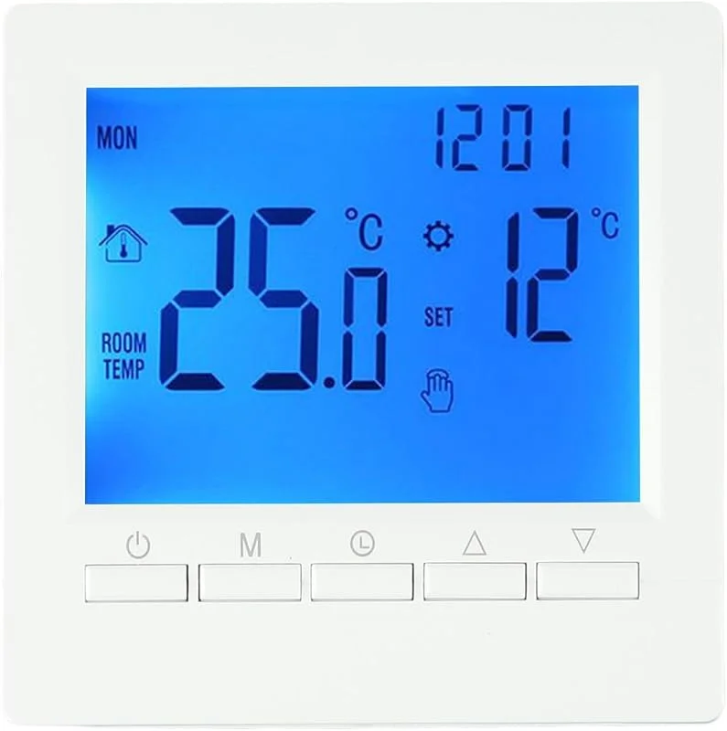 Termostato digital para sala programável, ecrã LCD para caldeira de aquecimento por piso radiante, faixa de 5 - 90 ° C, funciona a pilhas