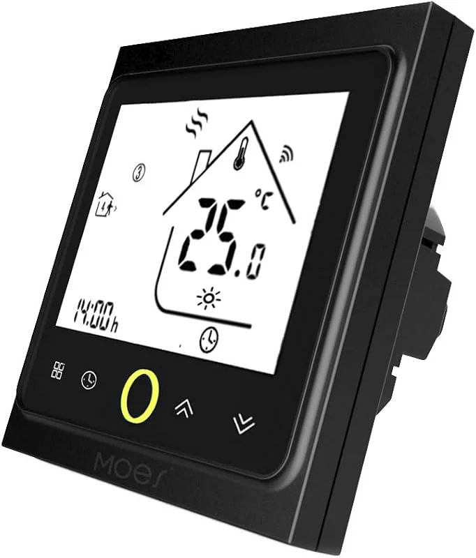 MOES Termostato inteligente com WiFi, controlo de temperatura Smart Life com aplicação de controlo remoto para 5 A, compatível com Alexa — Aquecimento