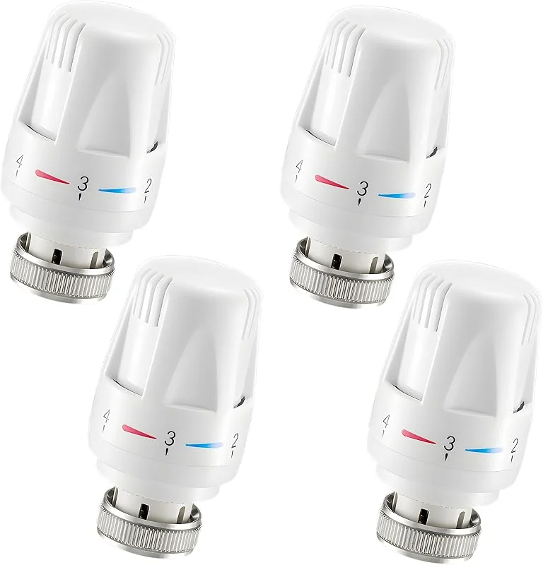 4 peças válvula térmica radiador, termostato radiador, termóstato com posição zero, cabeça térmica para casa, válvula térmica com radiação com proteção contra geadas — Aquecimento