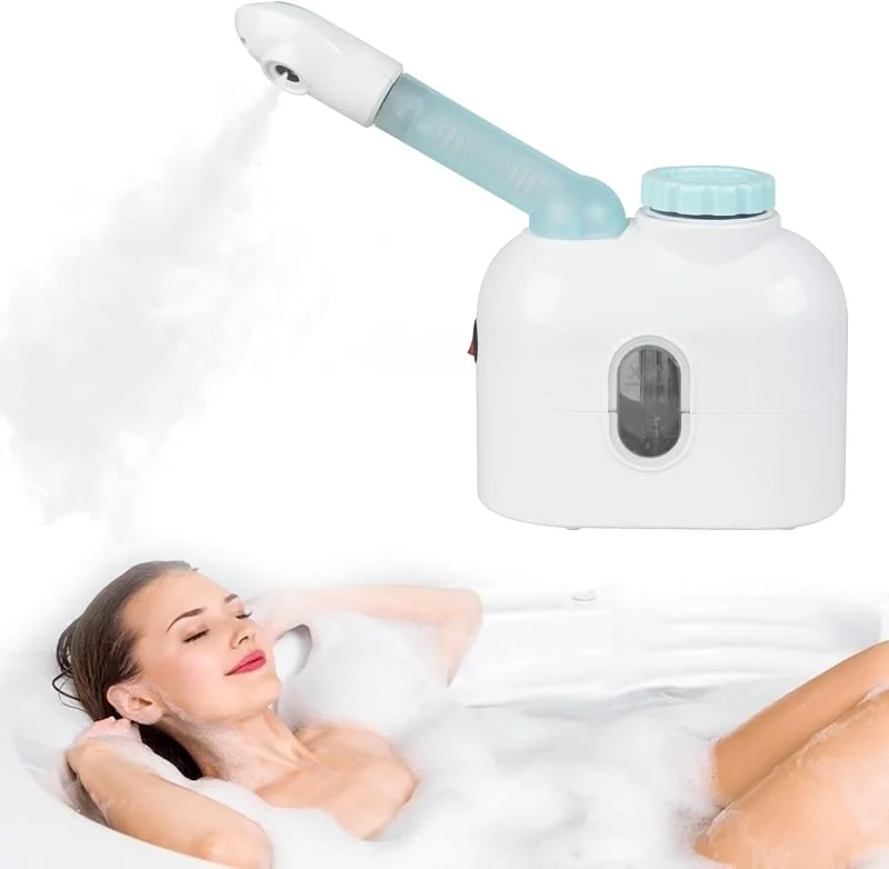 Vaporizador facial, vapor facial, humidificador, beleza spa cuidados pessoais com a pele cuidados faciais vaporizador de rosto diminui os poros dilatados verde — Cozinha e lar