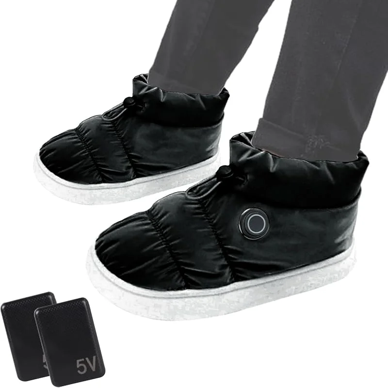 Calzado de calefacción eléctrica – Botas de nieve antideslizantes para invierno, zapatos calefactables para hombre recargables, calor térmico para pies, mantiene los pies calientes en invierno para — Roupa aquecida