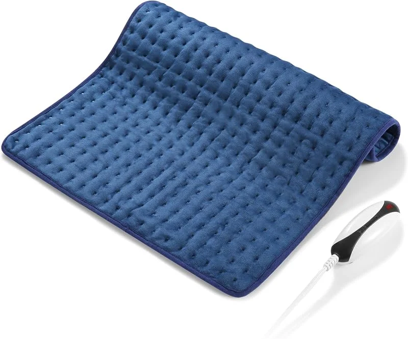 Almofada elétrica com desconexão automática almofada elétrica 50 x 60 cm com 5 tecnologias de aquecimento rápido, proteção contra o sobreaquecimento, azul escuro