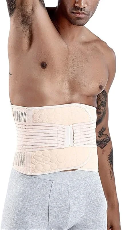 Tamanhos grandes S-5XL faixa redutora de cintura para homem cinto de exercício para abdominoplastia faixa lombar respirável corretor de postura para desportos e trabalho (Skin, XXL) — Roupa aquecida
