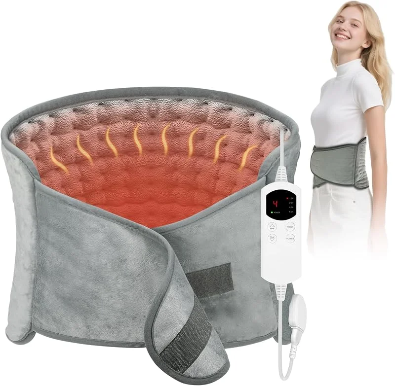 Calido - Almofada térmica para aliviar cólicas menstruais e nas costas, grande almofada elétrica de 30 x 60 cm com cinto de 66 cm, 6 níveis de calor, 4 temporizadores e desligamento automático — Aquecimento
