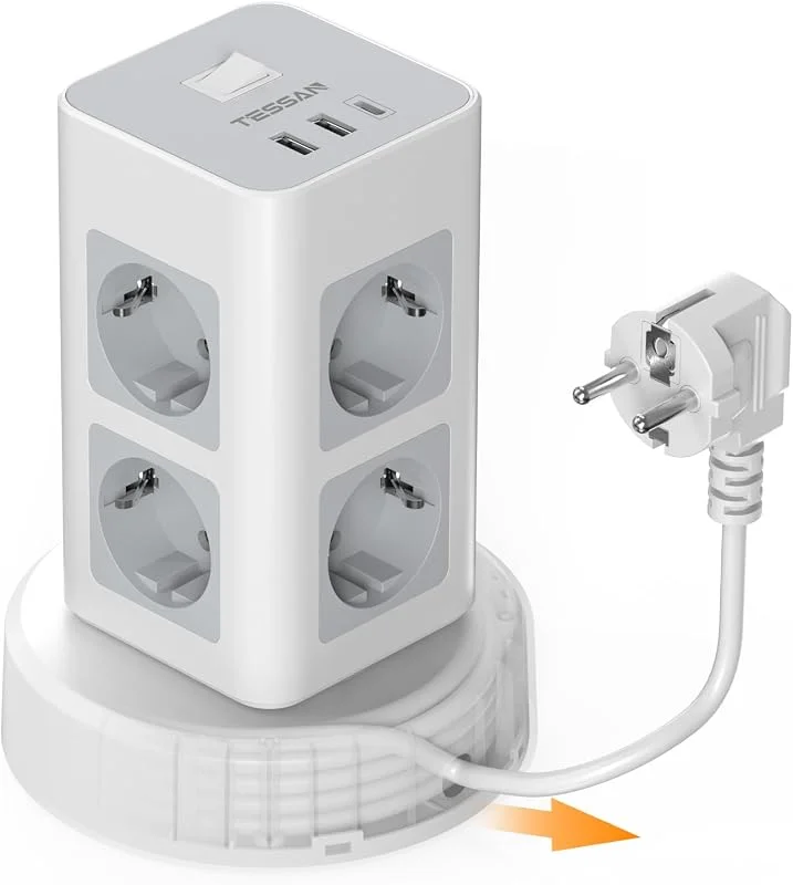 TESSAN Regleta Enchufes, 11 en 1 Regleta Vertical con Interruptor — Humidificador