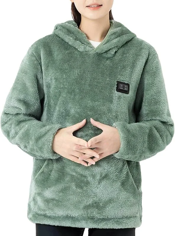 Generisch Sudadera con capucha climatizada para mujer y hombre, sudadera con capucha calefactable, sudadera de gran tamaño, unisex, chaqueta calefactable, suéter de forro polar, chaqueta de invierno — Roupa aquecida