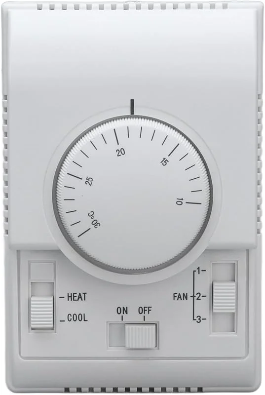 Termostato central de ar condicionado, termostatos de tensão de linha de 110-220 V, aquecimento e refrigeração de 2 vias, controlador de temperatura mecânico bidirecional