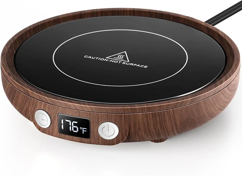 SWEETFULL - Aquecedor de canecas de café de 36 W para computador com visualização de 3 temperaturas, temporizador de 2 a 12 horas, placa aquecedora de velas, acessórios de café, presentes para — Aquecimento