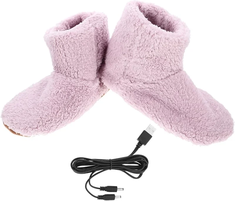 Zapatos Calefactores USB de Felpa para Pies, Uso Cómodo — Aquecimento
