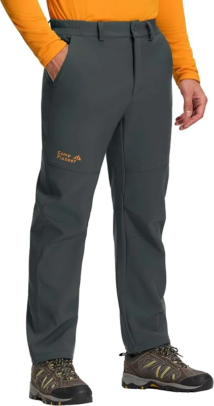 Pioneer Camp Calças de softshell para homem, com forro polar quente, impermeáveis e resistentes ao vento, calças de caminhada de inverno — Cozinha e lar