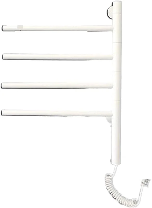 Toalheiro elétrico aquecedores de toalhas giratórias de 180 °, toalheiro elétrico WIFI de aço inoxidável sem perfurações, secador de aquecimento, prateleira para casa de banho, toalha de tubo de aço