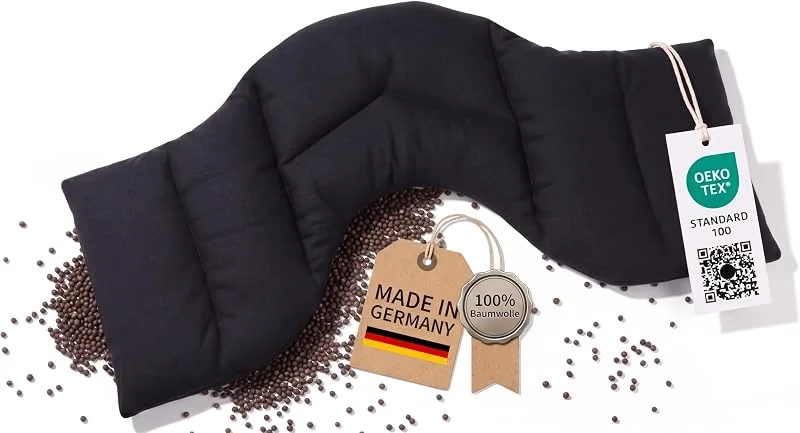Almofada térmica para o pescoço, almofada de colza, almofada de ombro, fabricada na Alemanha, para arrefecer, aquecer e relaxar, contra dores musculares, para micro-ondas, forno e compartimento de — Aquecimento