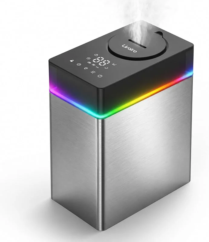Livatro Humidificador ultrassónico 10 L, depósito de inox, névoa fria