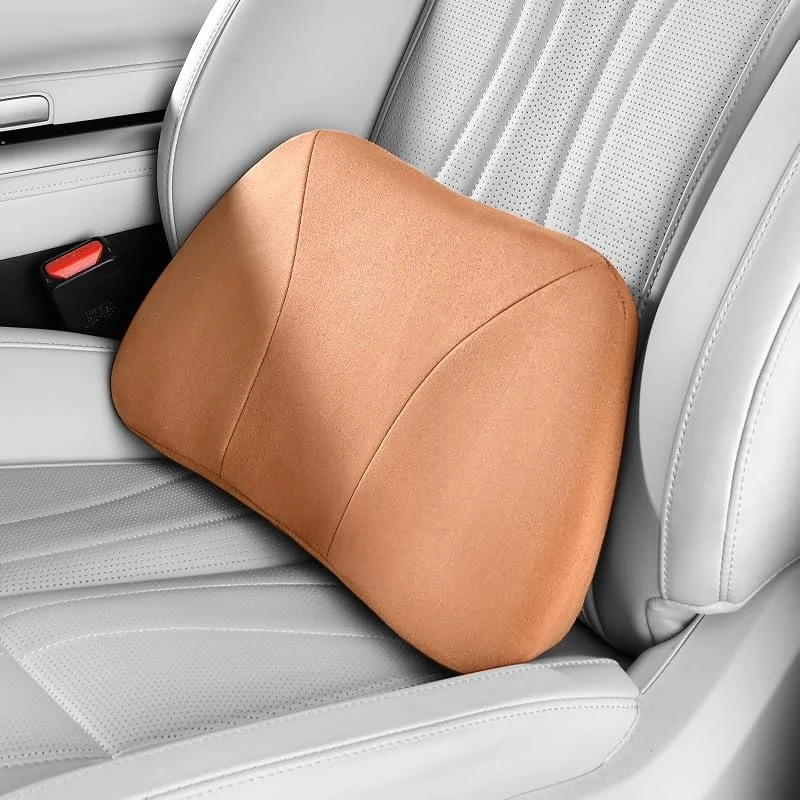 Almofada lombar cadeira de escritório, para carro, almofada para aliviar a dor nas costas, ajusta-se confortavelmente à cintura, espuma com memória, tecido de camurça suave ao toque, melhora a — Aquecimento